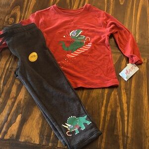 NEW Cat & Jack Red and Black Dinosaur Matching Set